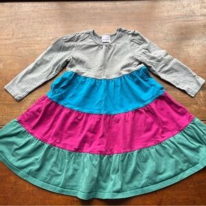 Twirl Power Hanna Andersson Tiered Dress with Turquoise, Fuchsia & Teal